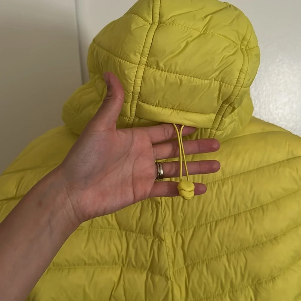 Lands' End Lightweight Hooded Puffer Jacket in Bright Yellow